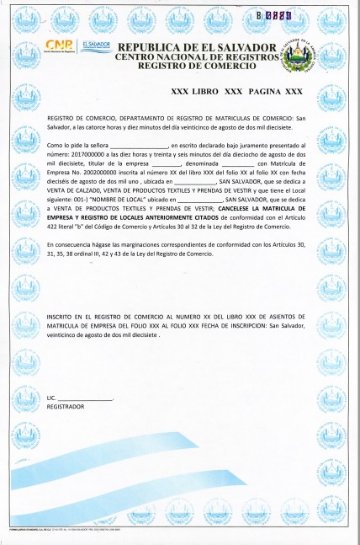 Resolución de cancelación de matrícula de empresa