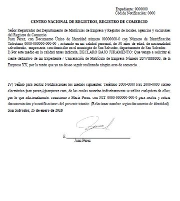 Solicitud de cancelación de matrícula