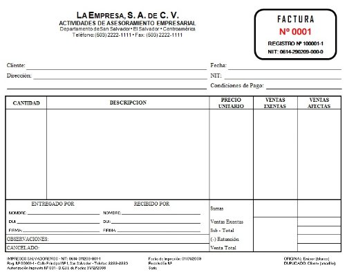 Talonarios de documentos legales autorizados sobrantes